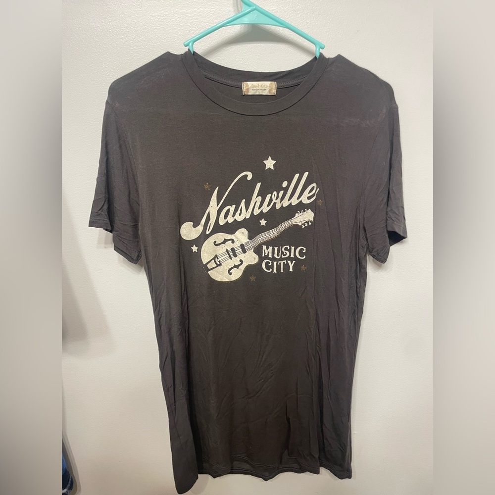 Altar'd State Washed Black Short Sleeve Tee Nashville Design